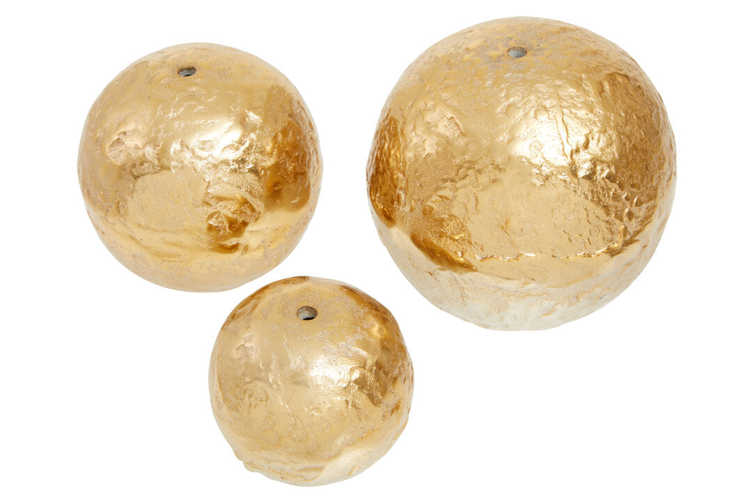 Corenti Silver and Gold Ombre Deco Balls - Set of 3