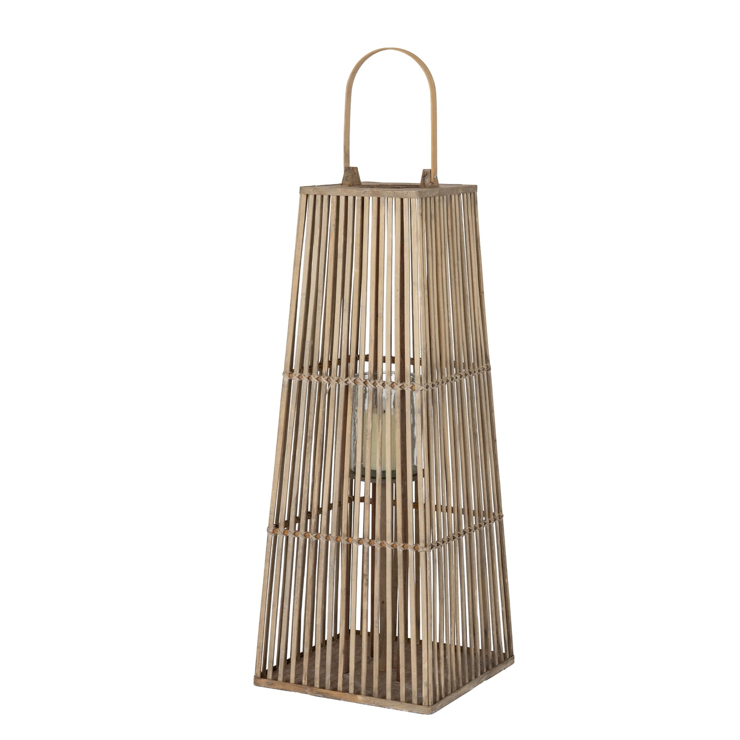 Alita Wicker Lantern With Glass Holder - Large