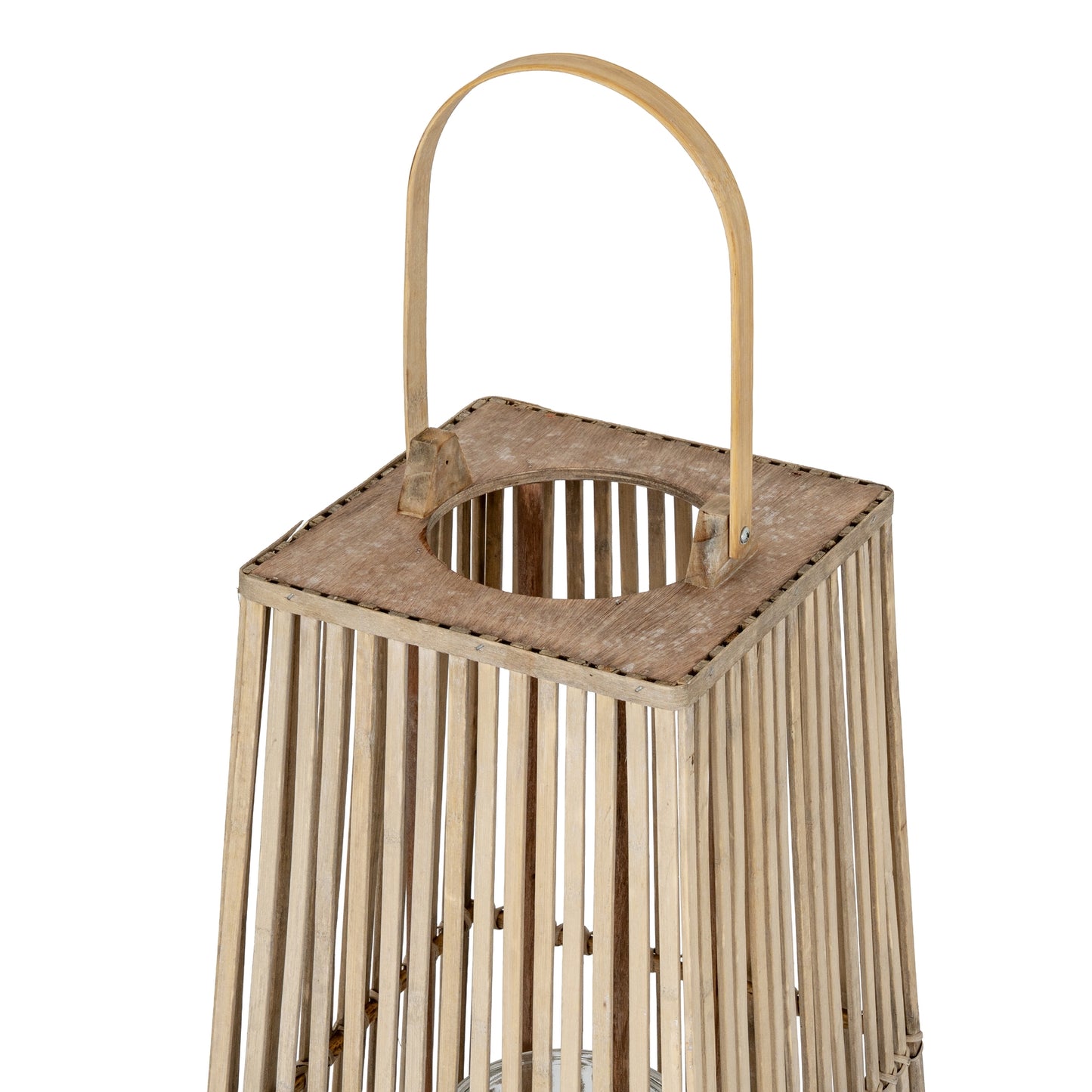 Alita Wicker Lantern With Glass Holder - Large