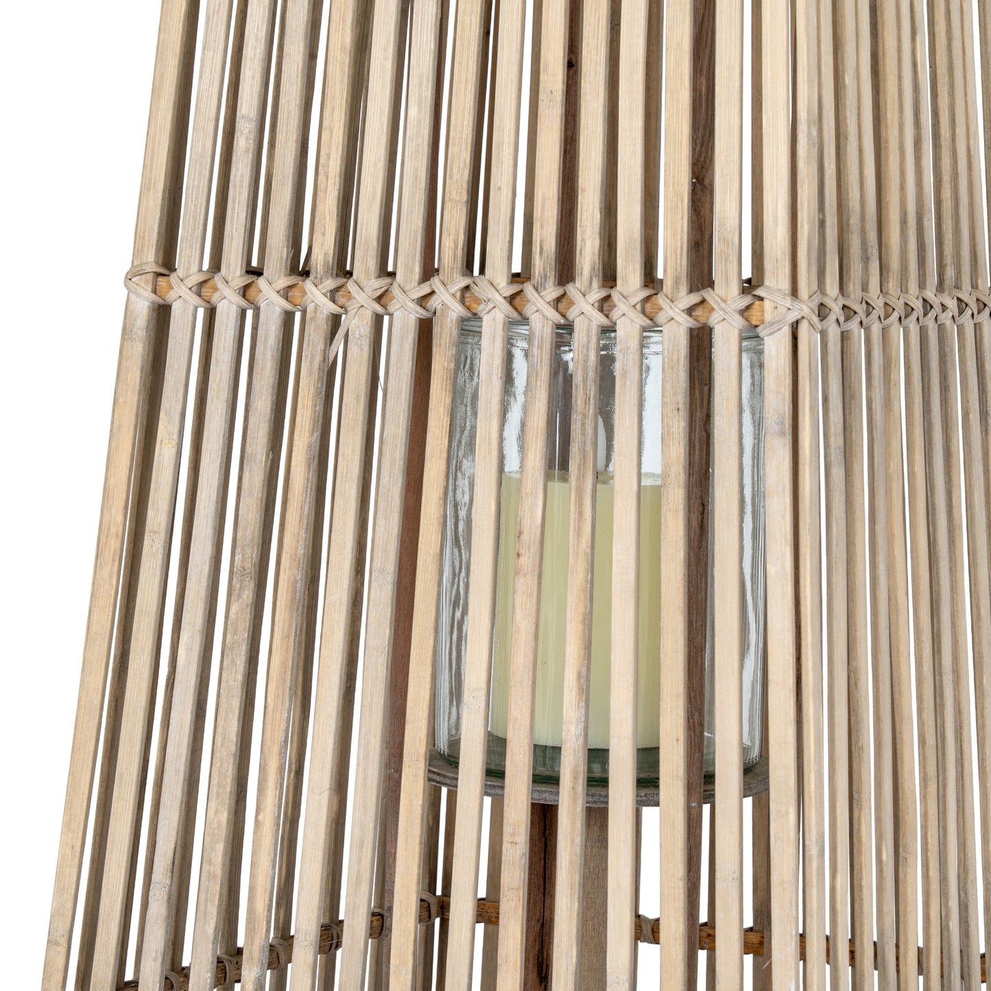 Alita Wicker Lantern With Glass Holder - Large