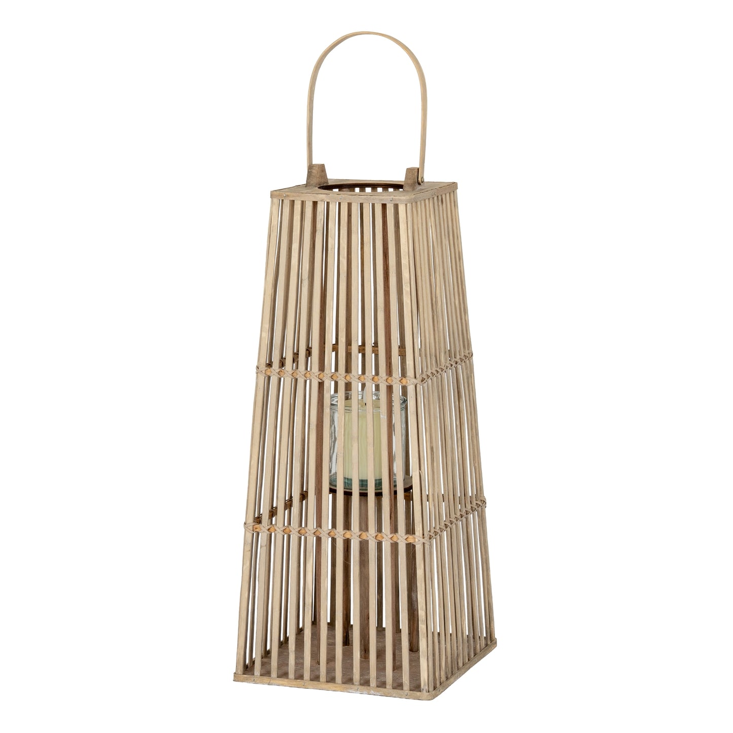 Alita Wicker Lantern With Glass Holder - Medium