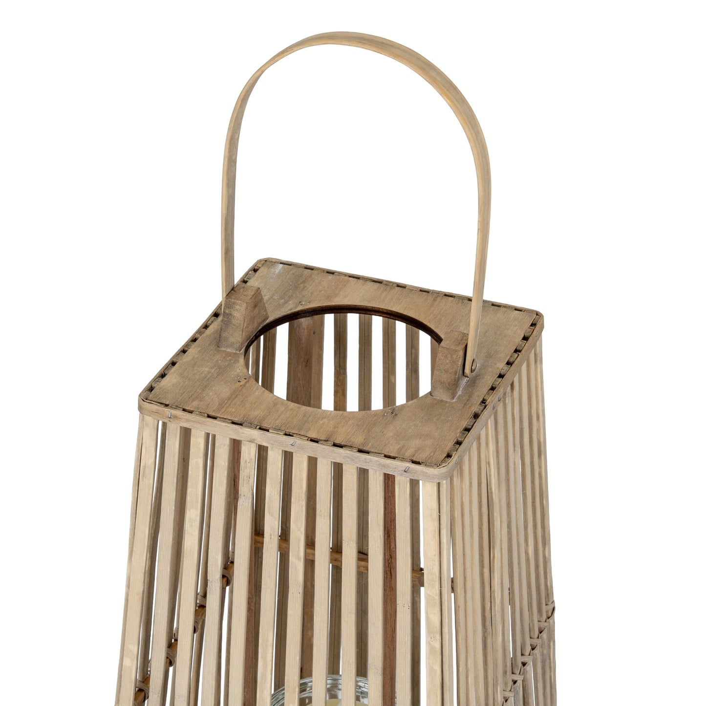 Alita Wicker Lantern With Glass Holder - Medium