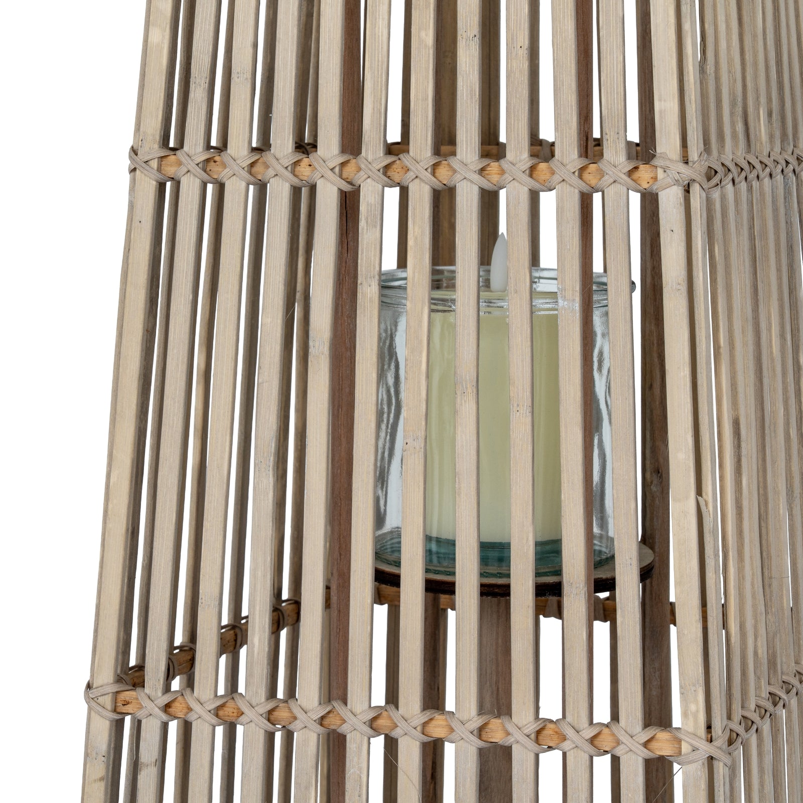 Alita Wicker Lantern With Glass Holder - Medium