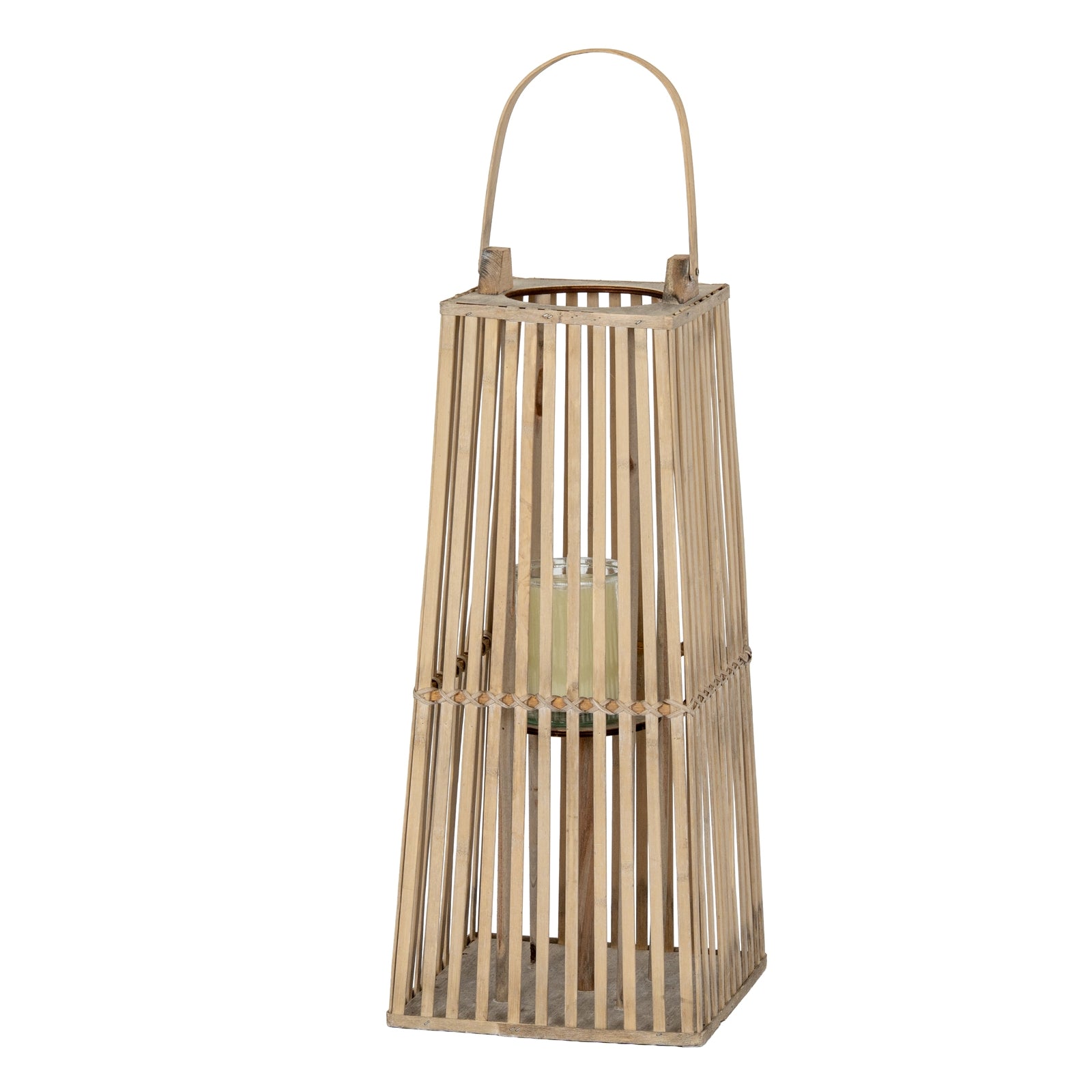 Alita Wicker Lantern With Glass Holder - Small