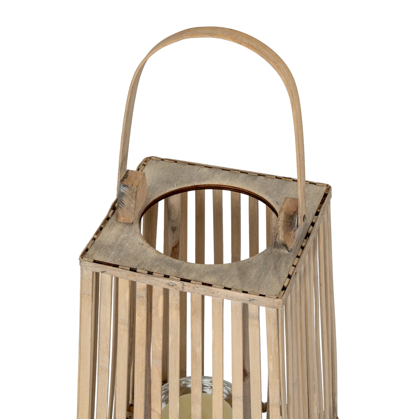 Alita Wicker Lantern With Glass Holder - Small