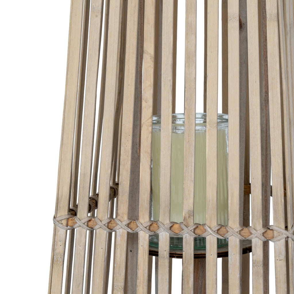 Alita Wicker Lantern With Glass Holder - Small