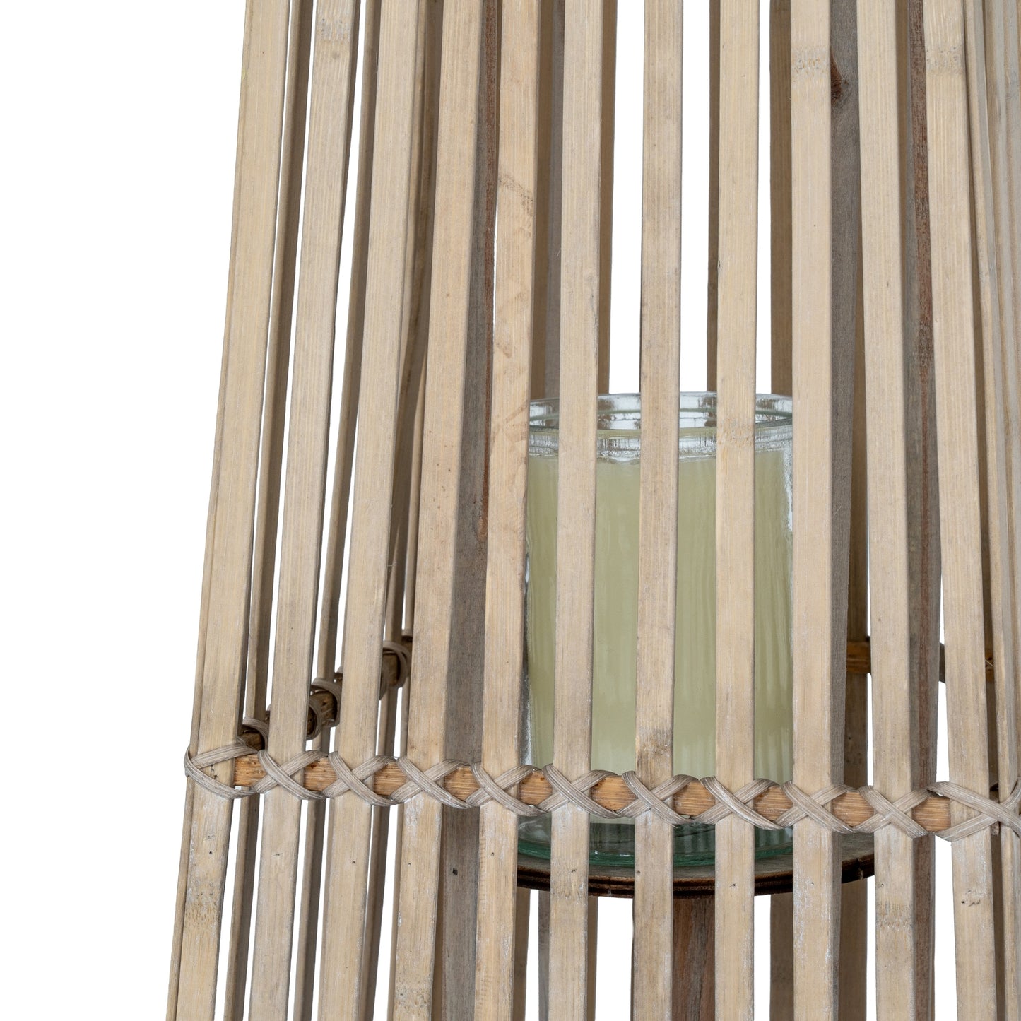 Alita Wicker Lantern With Glass Holder - Small