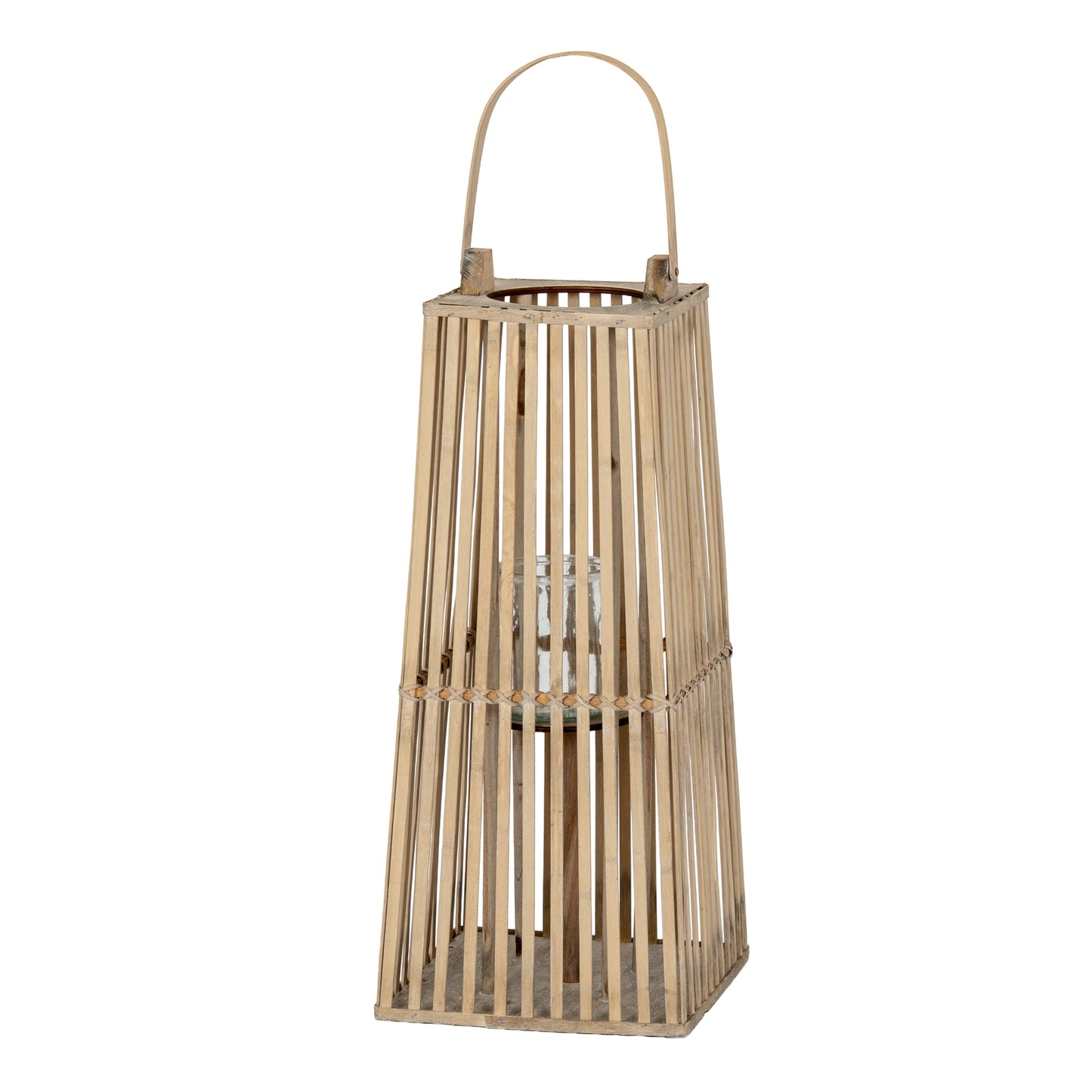 Alita Wicker Lantern With Glass Holder - Small