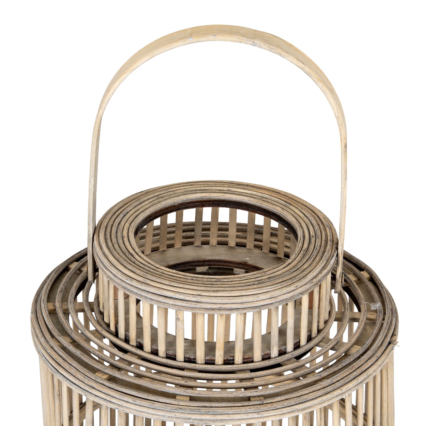 Summerland Cylinder Wicker Lantern With Glass Holder