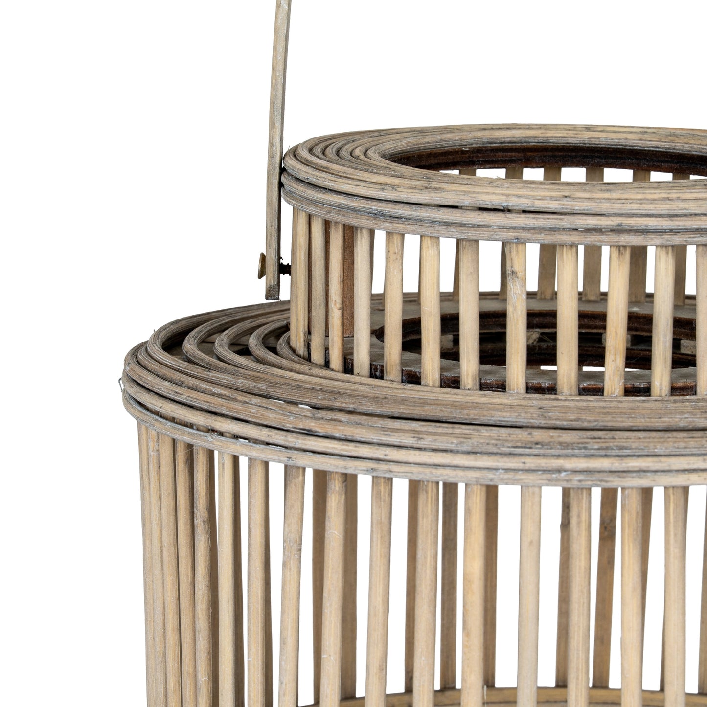 Summerland Cylinder Wicker Lantern With Glass Holder