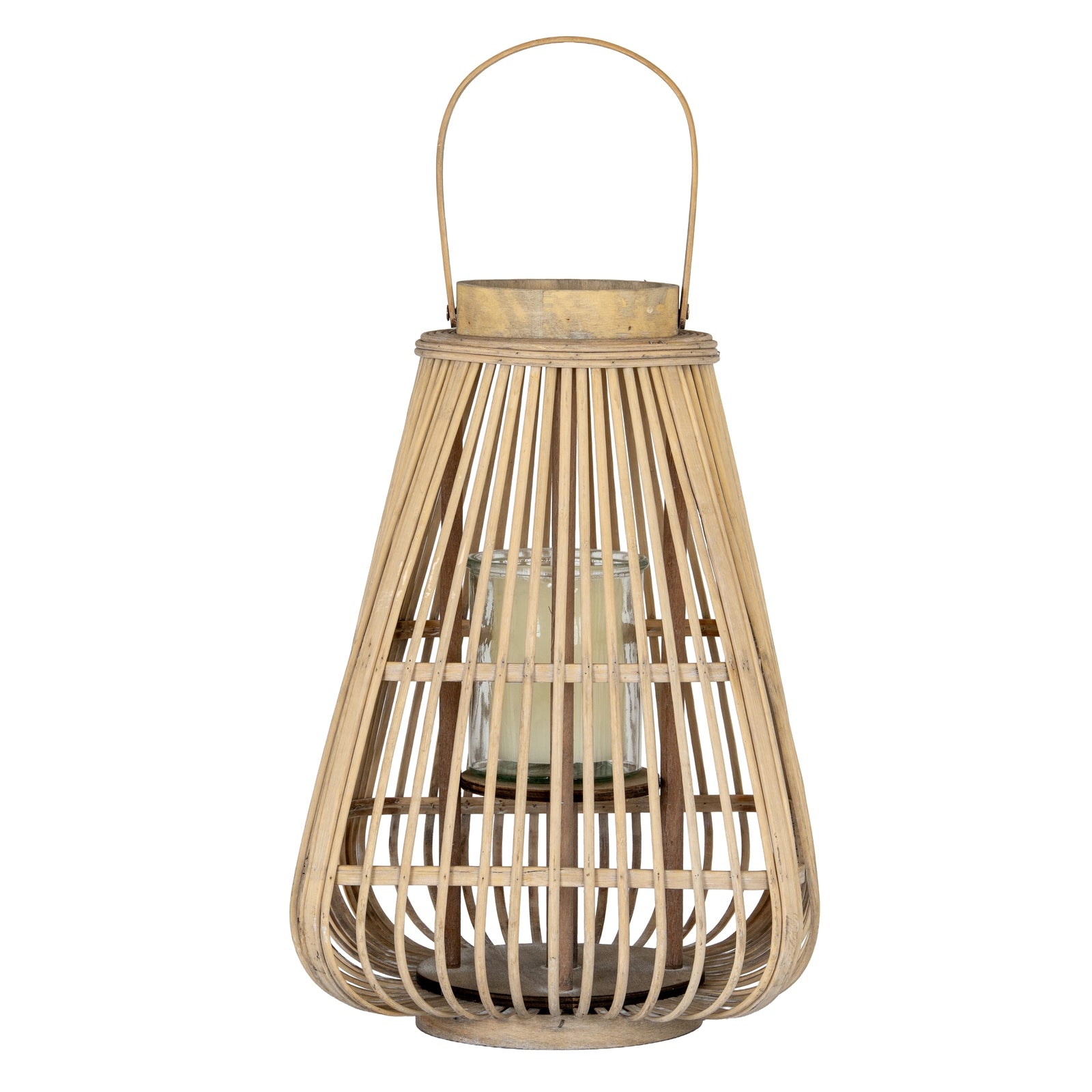 Belden Peardrop Wicker Lantern With Glass Holder - Large