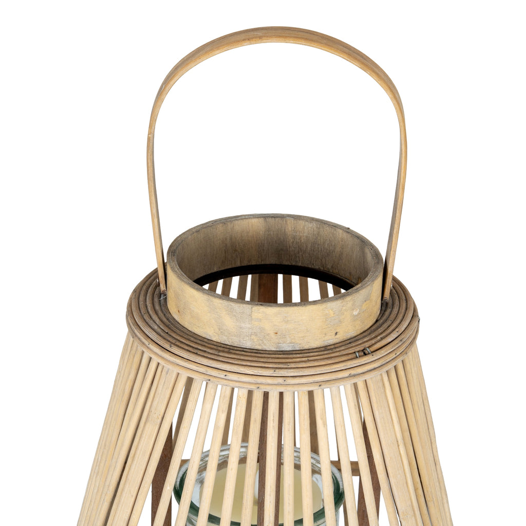 Belden Peardrop Wicker Lantern With Glass Holder - Large