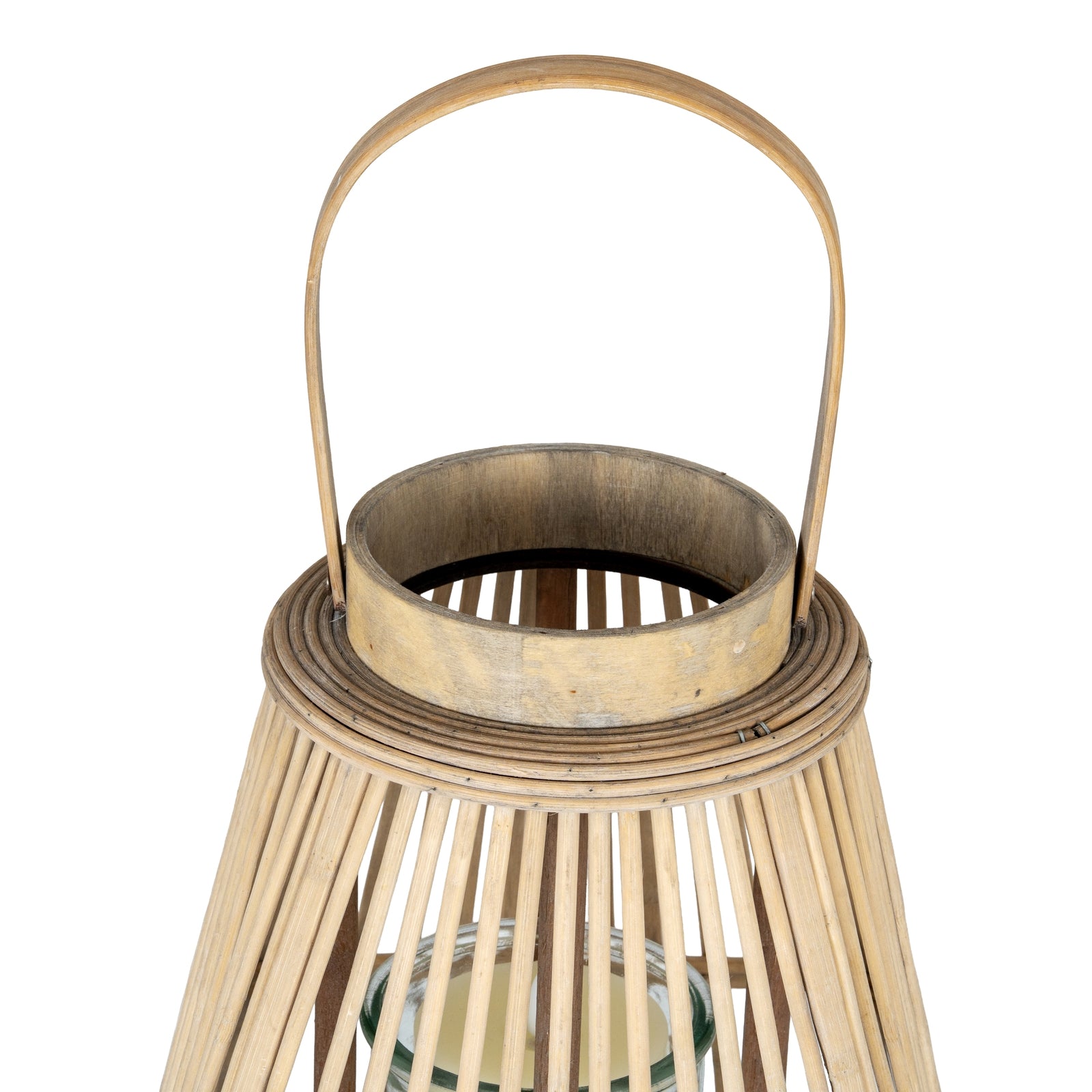 Belden Peardrop Wicker Lantern With Glass Holder - Large