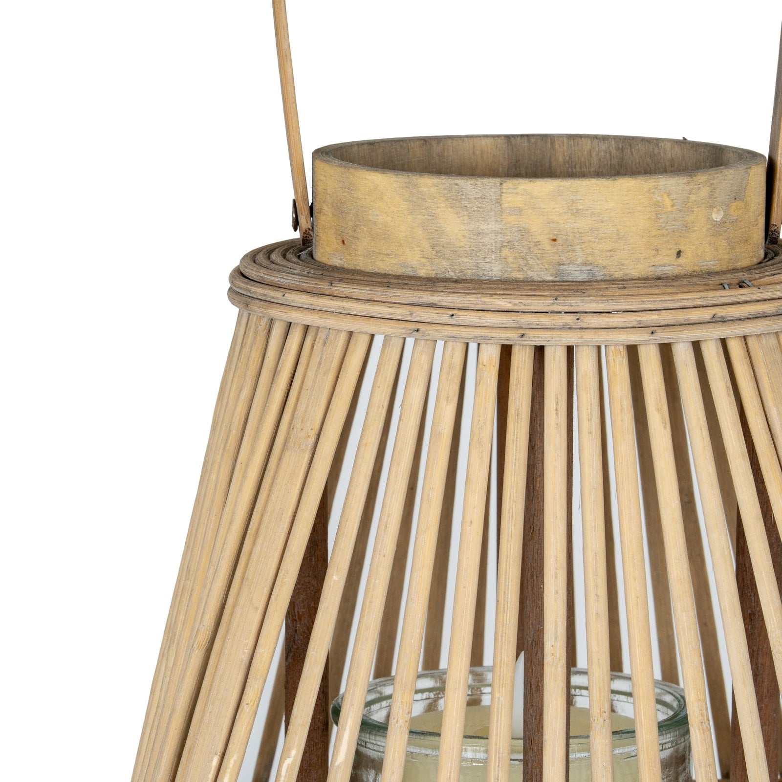 Belden Peardrop Wicker Lantern With Glass Holder - Large