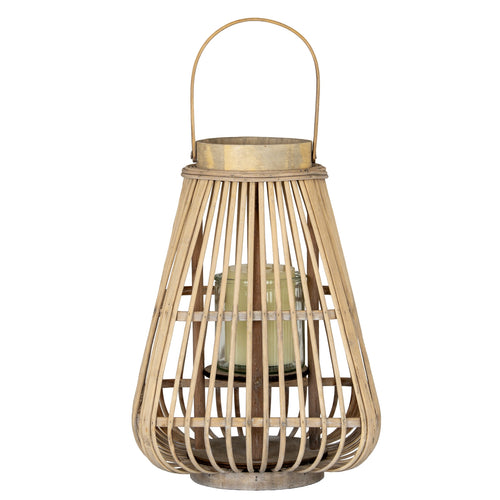 Belden Peardrop Wicker Lantern With Glass Holder - Medium