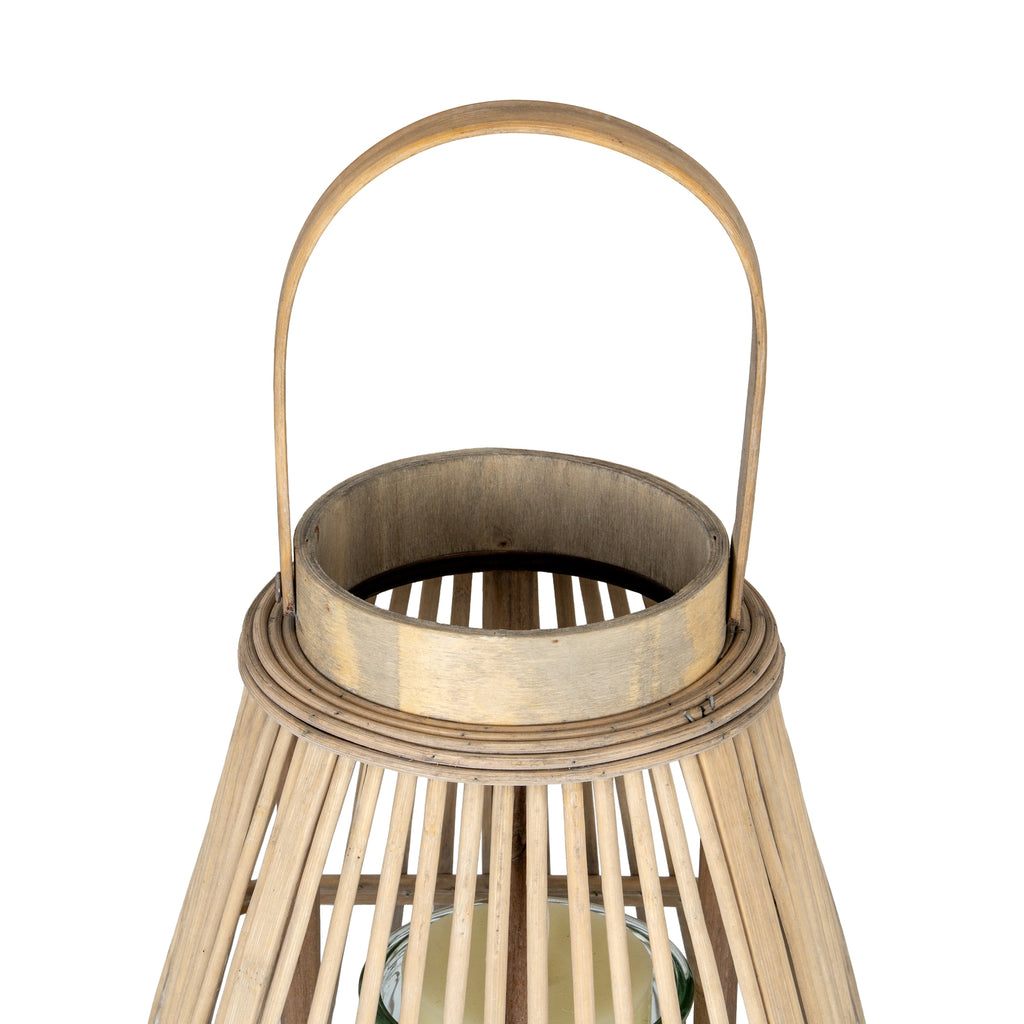 Belden Peardrop Wicker Lantern With Glass Holder - Medium