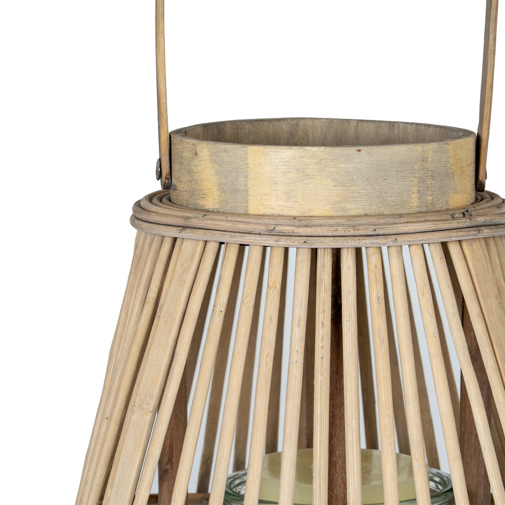 Belden Peardrop Wicker Lantern With Glass Holder - Medium