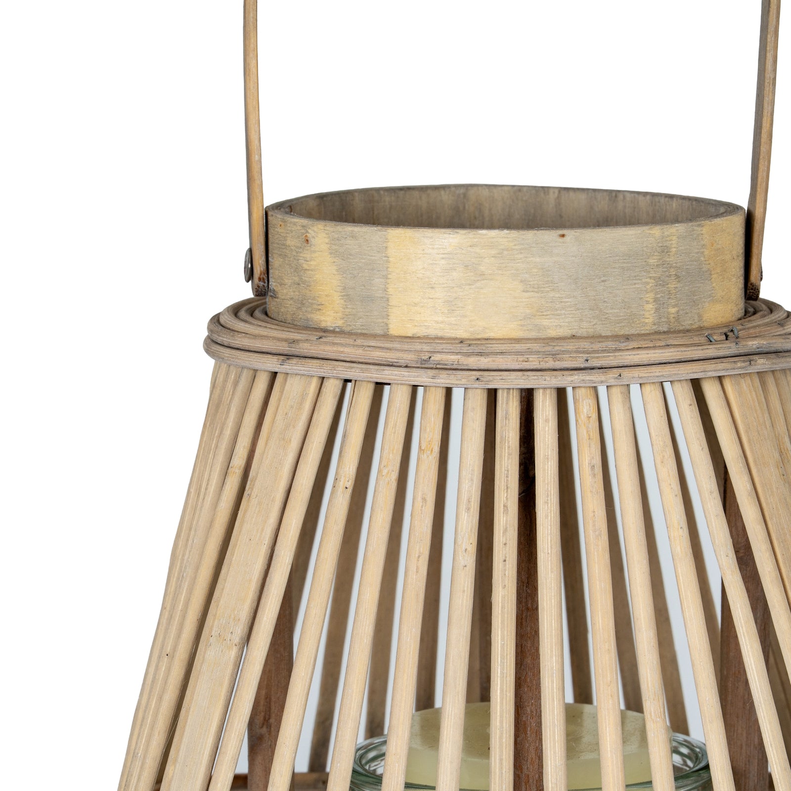 Belden Peardrop Wicker Lantern With Glass Holder - Medium