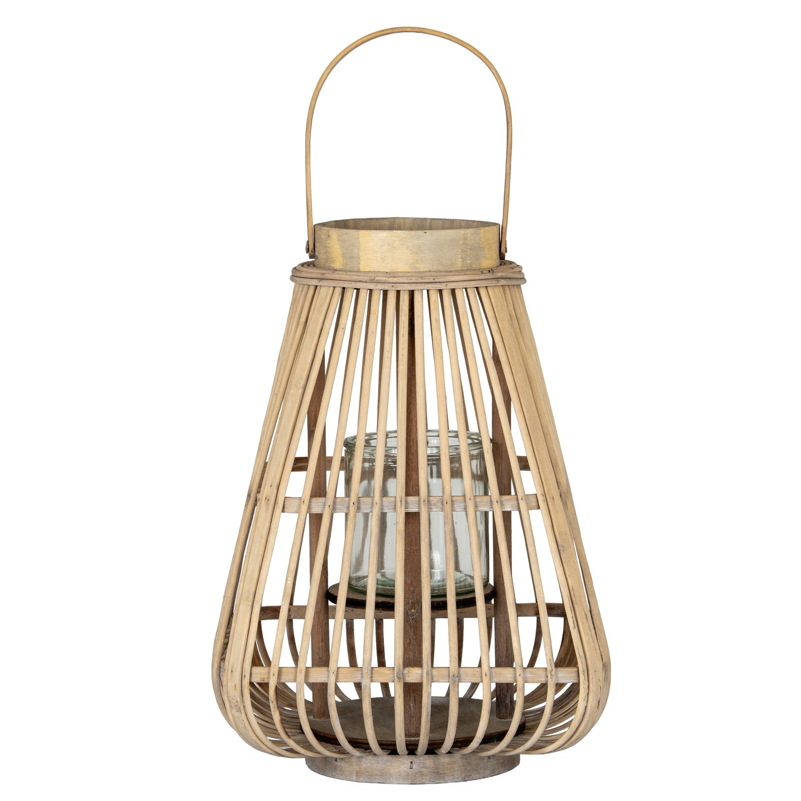 Belden Peardrop Wicker Lantern With Glass Holder - Medium