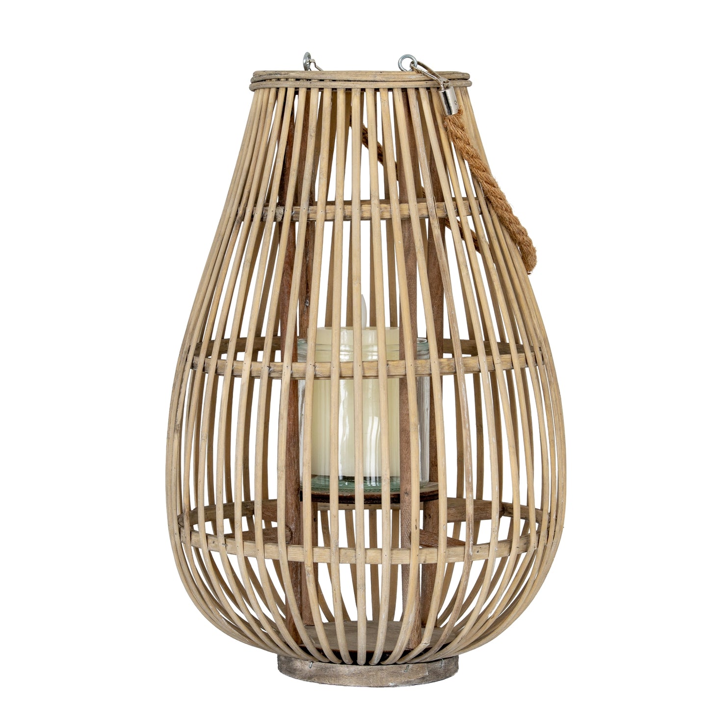 Wonder Wicker Lantern With Glass Holder - Medium
