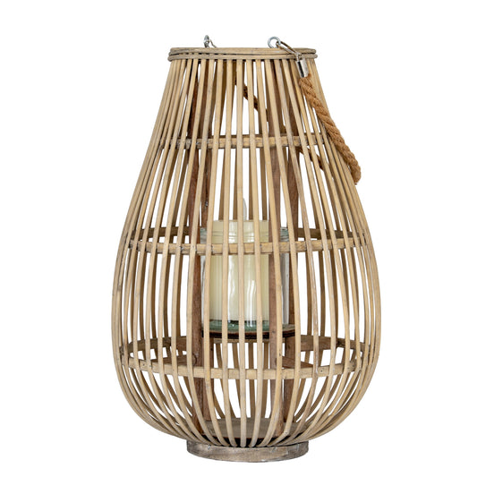 Wonder Wicker Lantern With Glass Holder - Medium