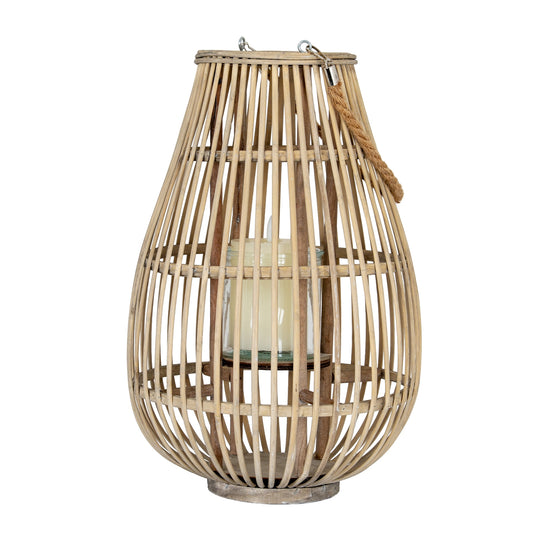 Wonder Wicker Lantern With Glass Holder - Large