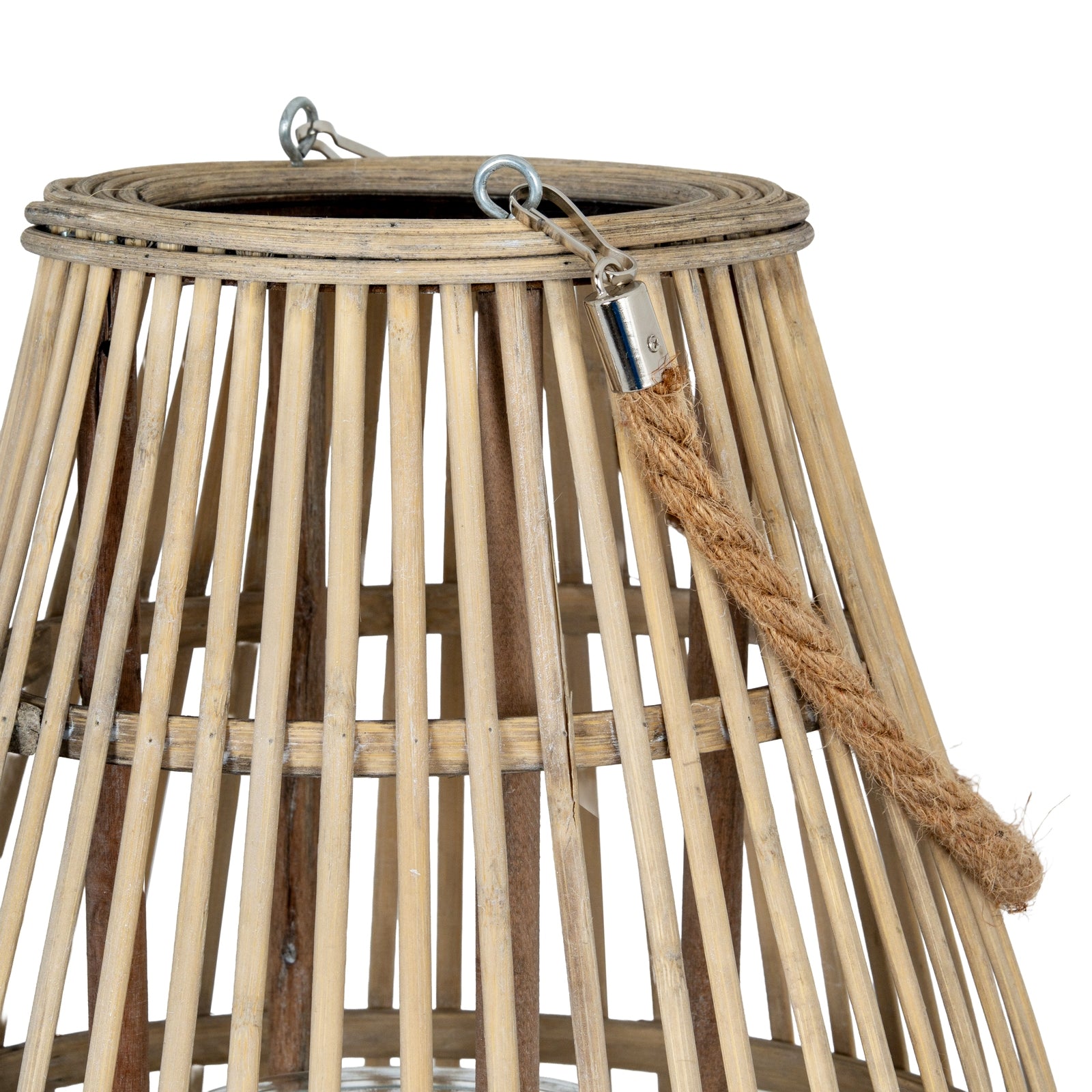 Wonder Wicker Lantern With Glass Holder - Large