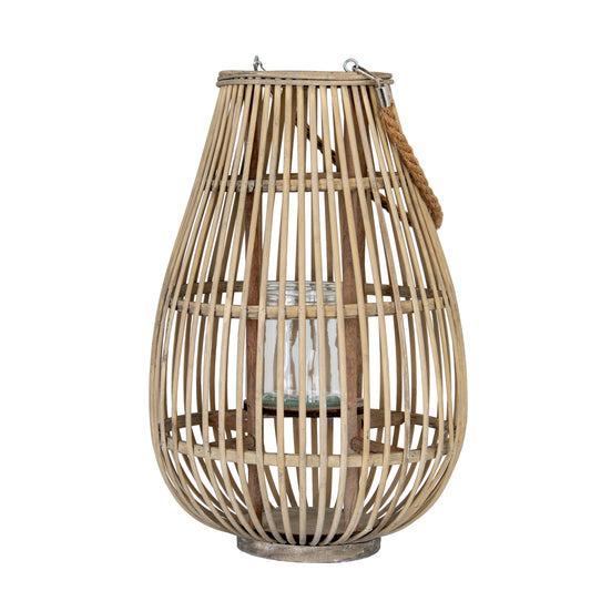 Wonder Wicker Lantern With Glass Holder - Large