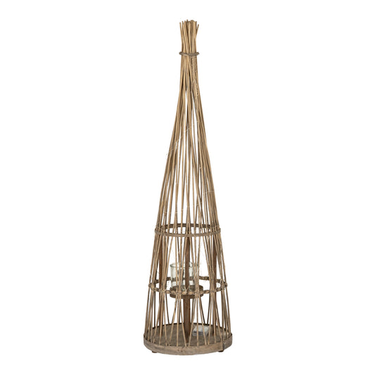 Wonderland Conical Wicker LED Lantern - Medium