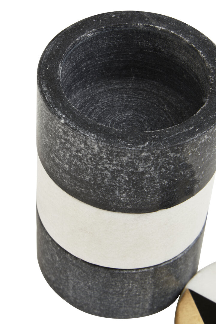 Rhea Black & White Marble Stacking Trinket Boxes - Set of 3