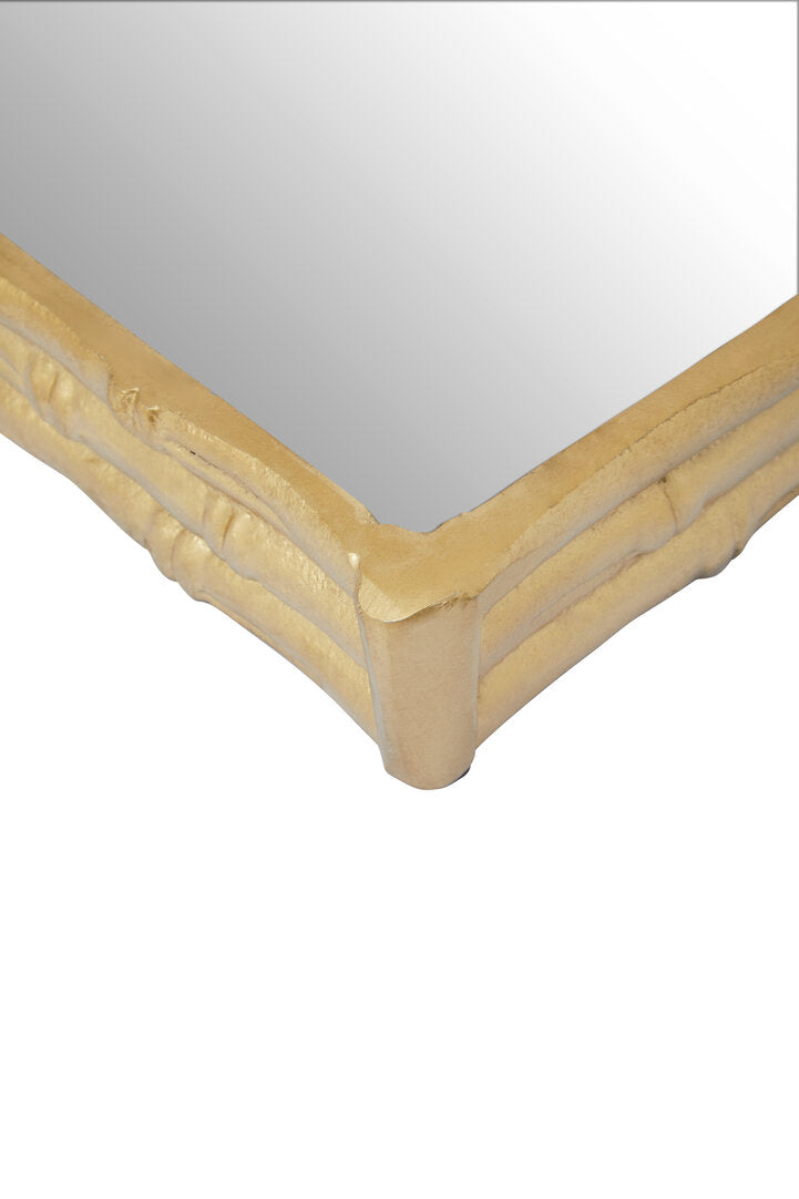 Trevino Bamboo Mirrored Tray - Gold