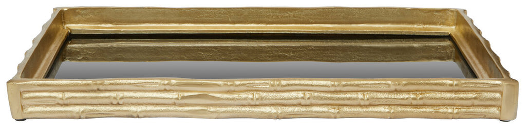 Trevino Bamboo Mirrored Tray - Gold