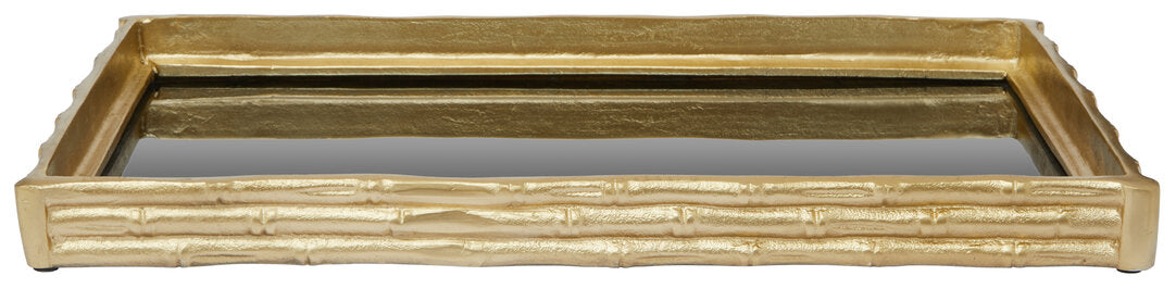 Trevino Bamboo Mirrored Tray - Gold