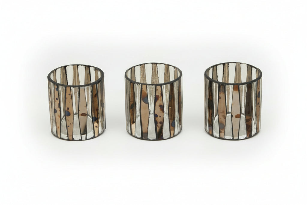 Selano Smoked Antique Finish Tealight Holders - Set of 3