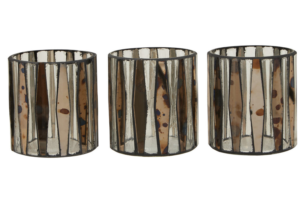 Selano Smoked Antique Finish Tealight Holders - Set of 3
