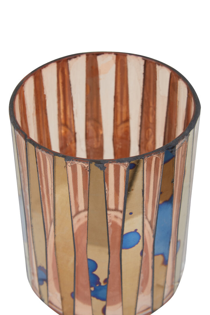 Selano Pink Antique Finish Candle Holder - Small