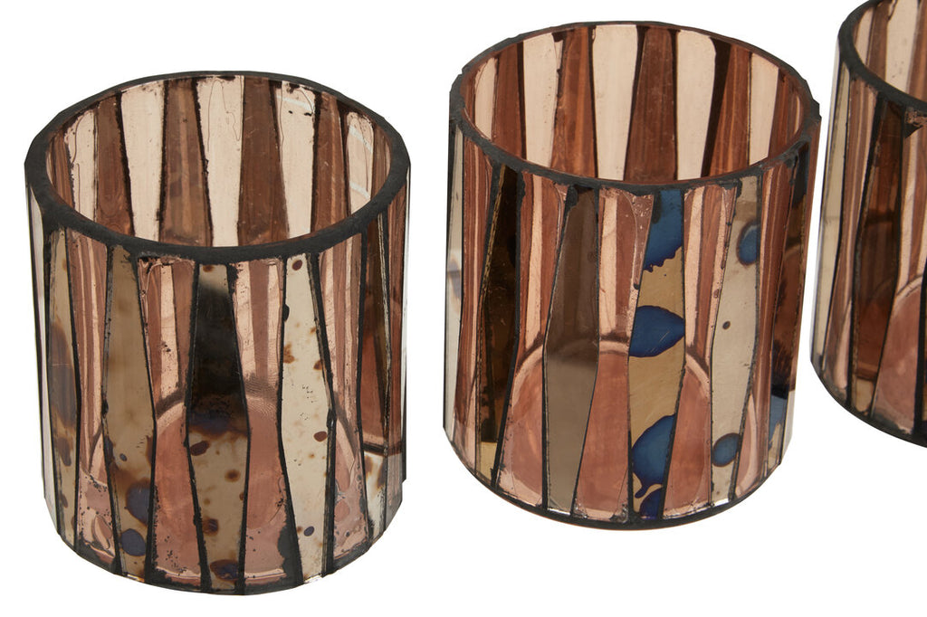 Selano Pink Antique Finish Tealight Holders - Set of 3