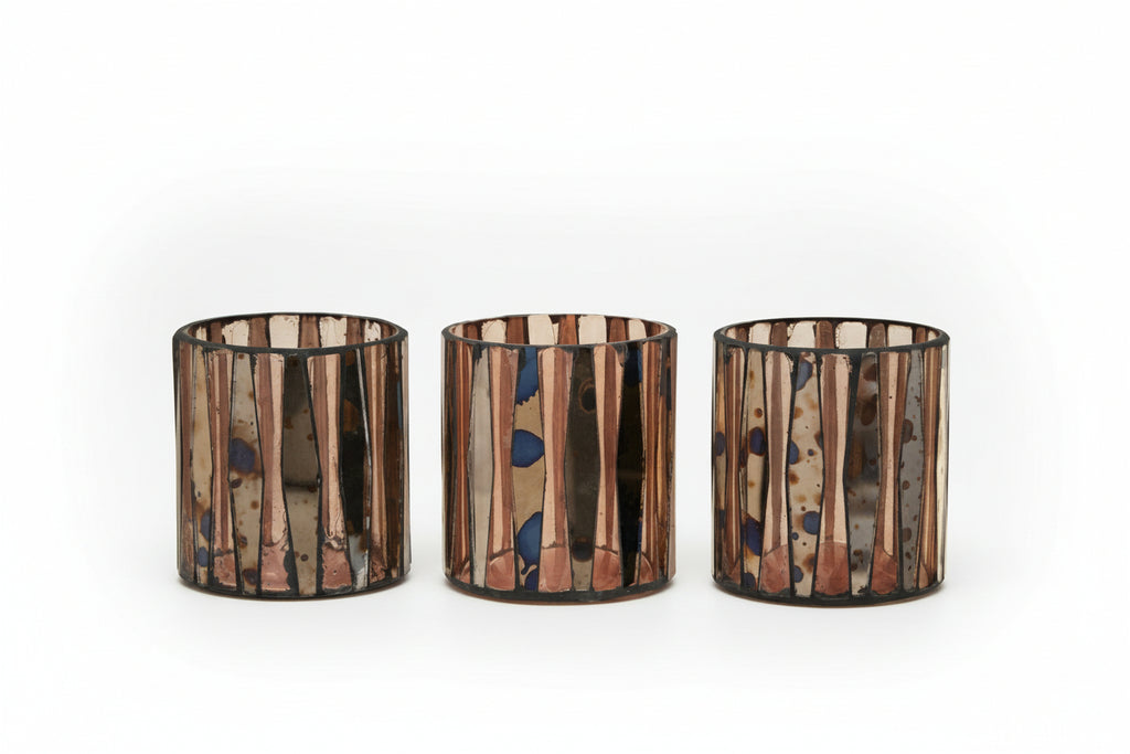 Selano Pink Antique Finish Tealight Holders - Set of 3