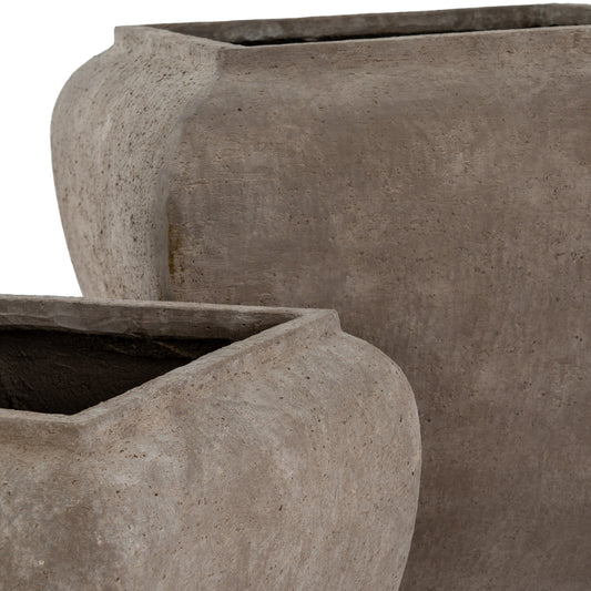 Linelle Square Drum Planters - Set of 2