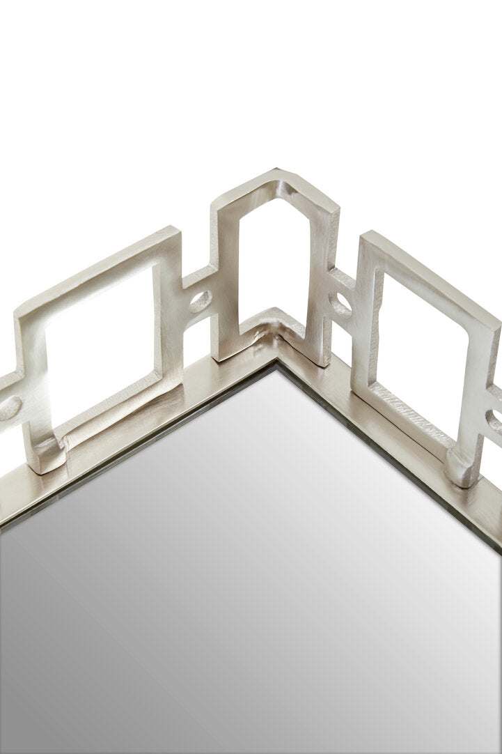 Sierra Rectangular Mirrored Tray - Nickel