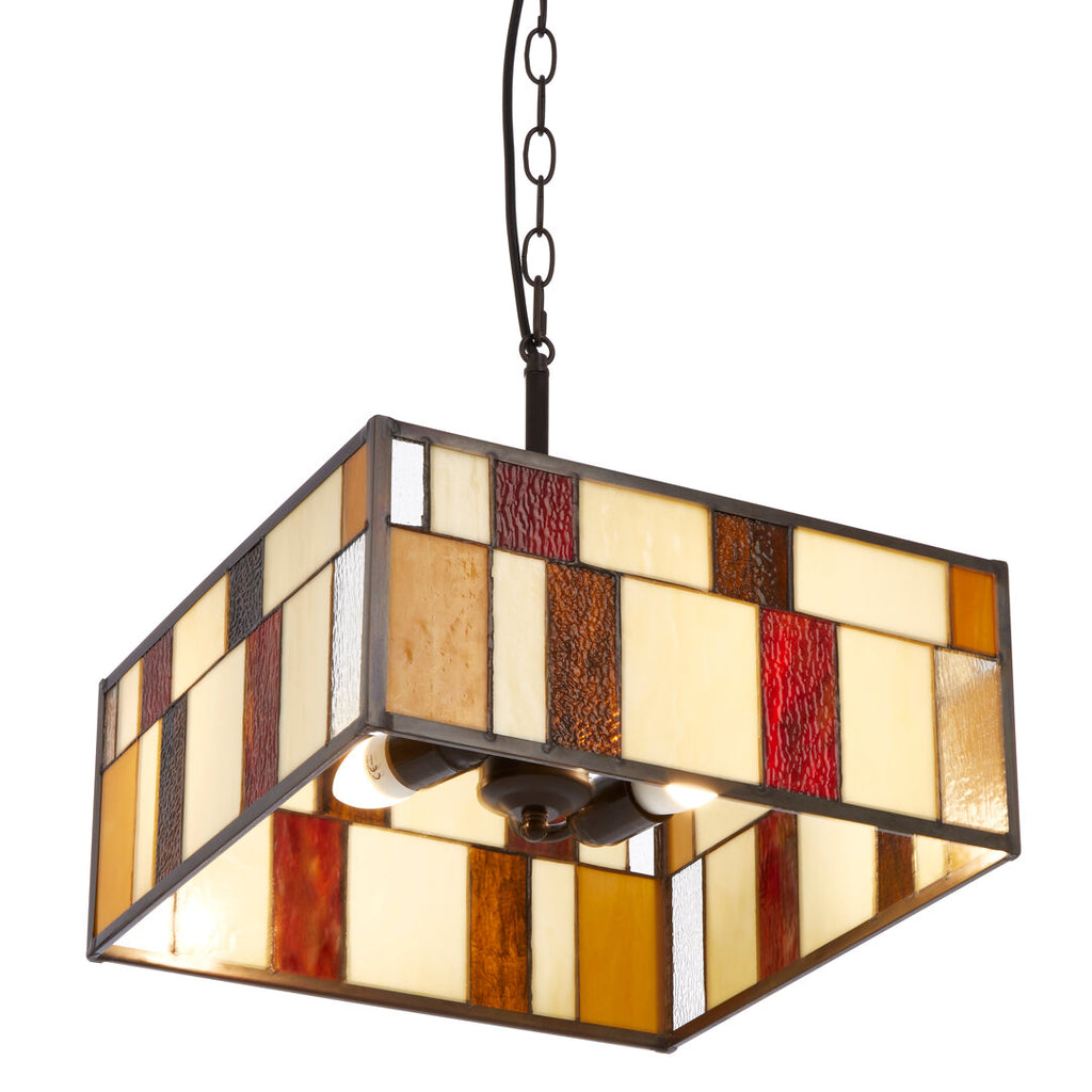 Marmont Stained Glass Deco Square Sky Pendant