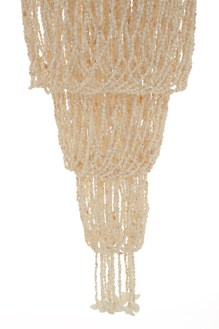 Cabana White and Amber Shell Ceiling Shade - Large