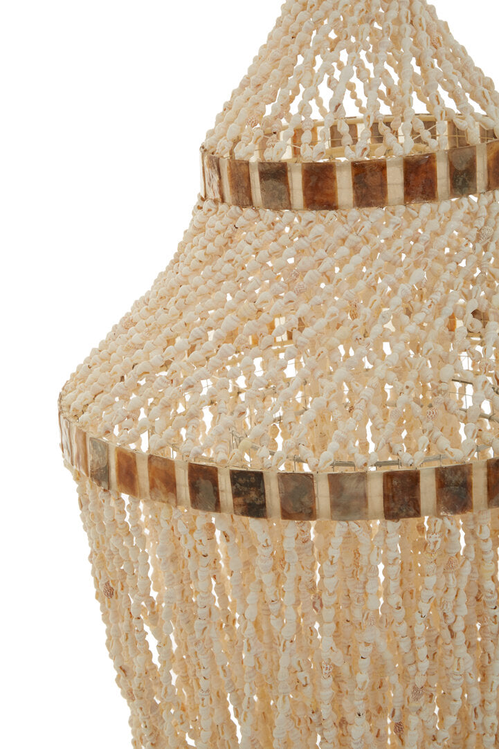 Cabana White and Amber Shell Ceiling Shade - Large