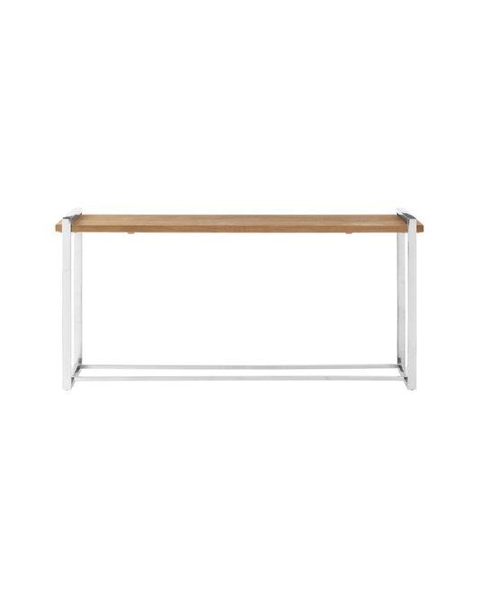 Marina Console Table - Elm & Polished Silver