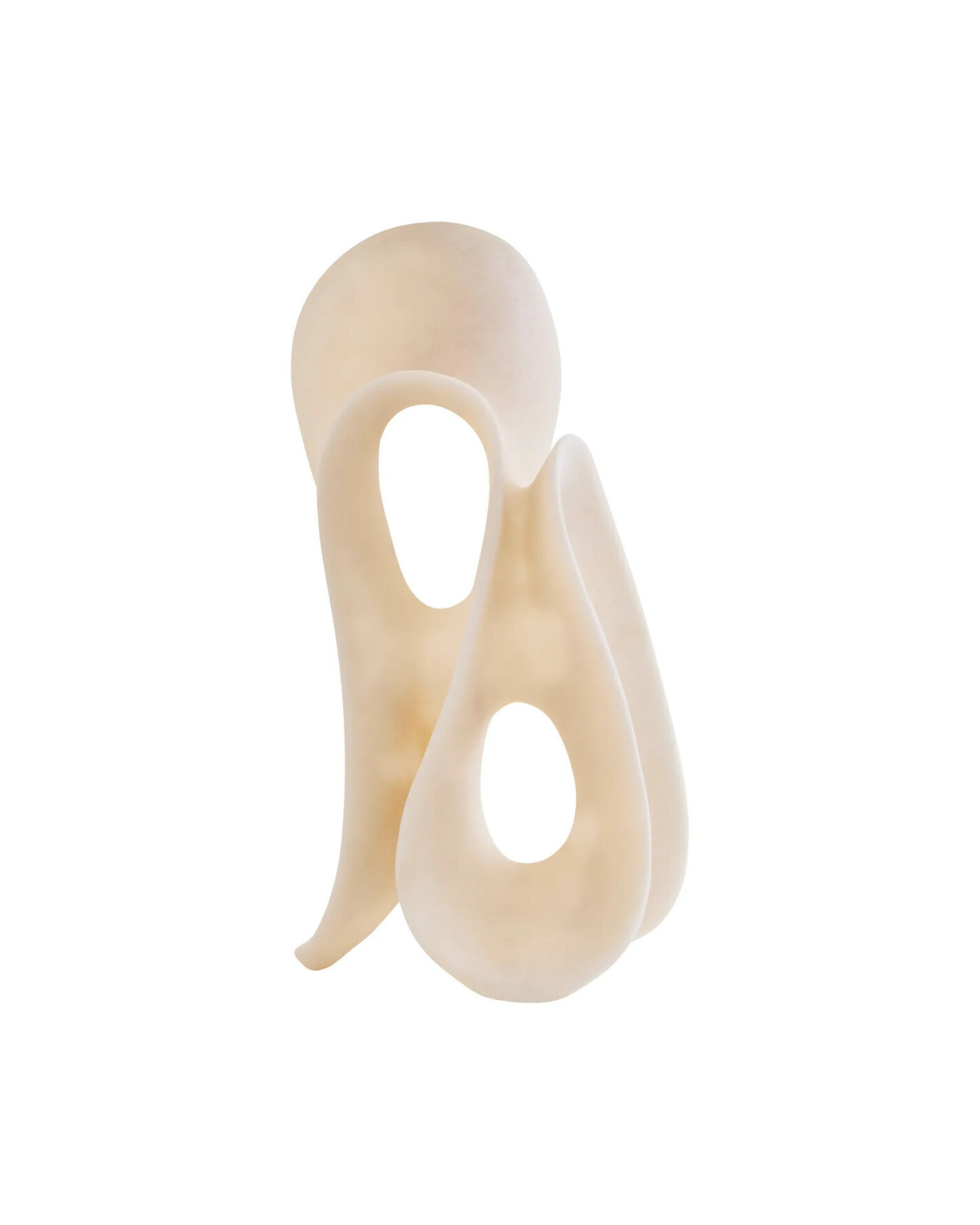 Sutton White Marble Abstract Loop Sculpture - Large