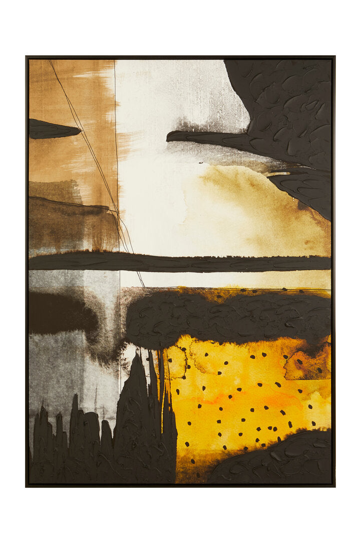 Tali Wall Art - Black & Ochre