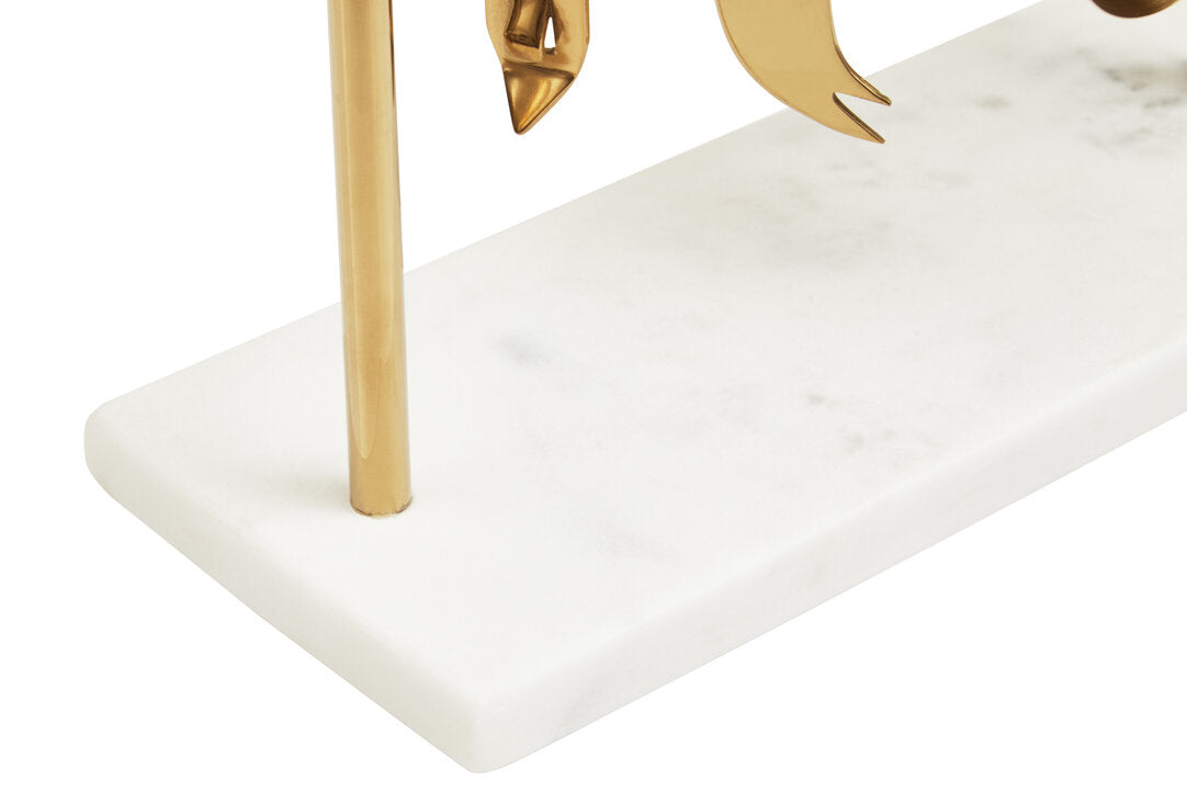 Nyra Marble And Gold Finish Bar Tool Set