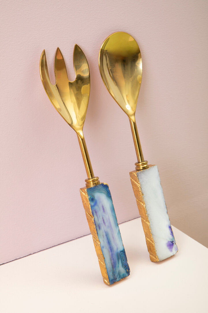 Vena Serving Set - Blue And Gold