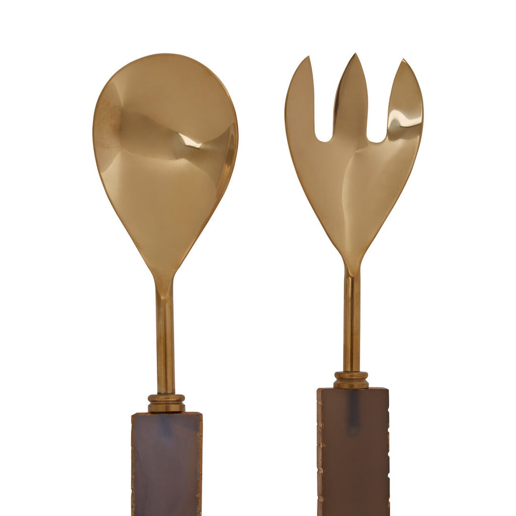 Vena Serving Set - Grey And Gold
