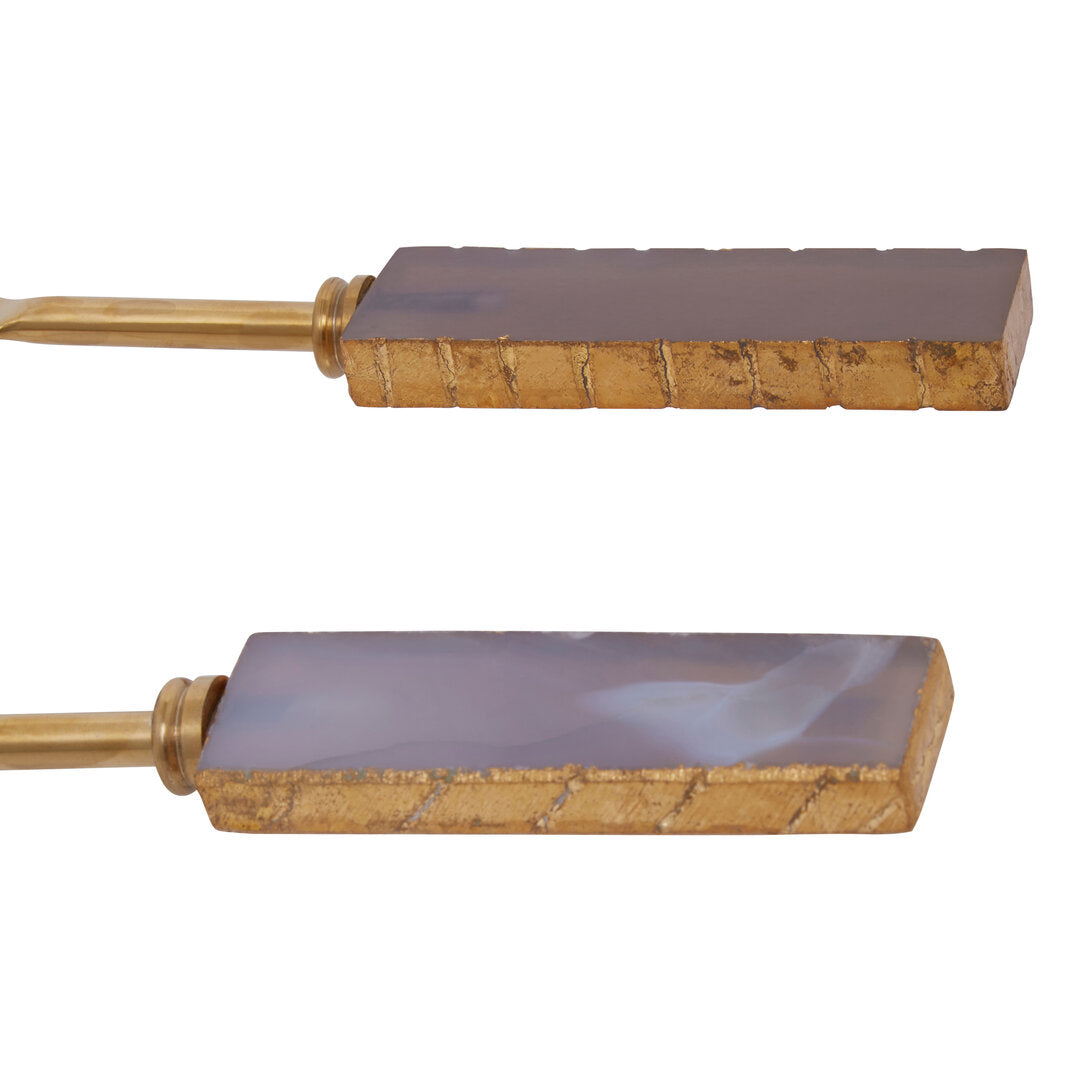 Vena Serving Set - Grey And Gold